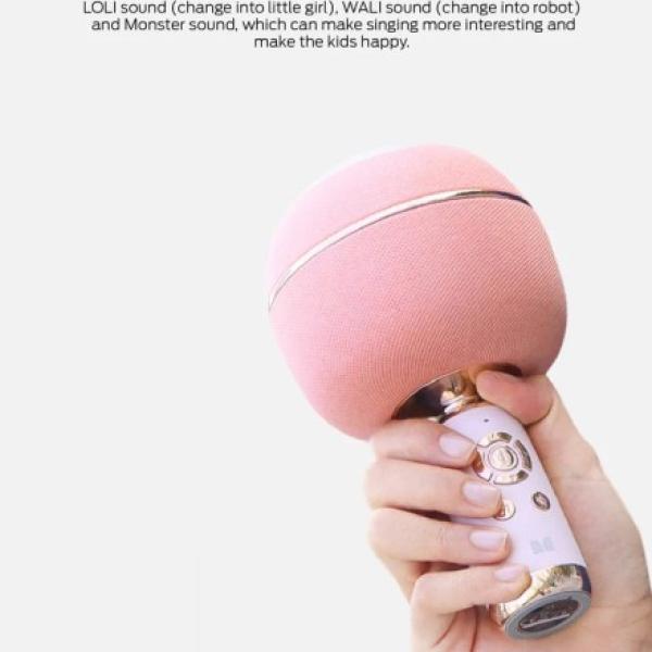 Micro Karaoke kèm Loa hãng Monster M97 (Mỹ ), 26W,Bluetooth 5.0,TWS kết nối 2 mic - Phiên bản mầu hồng
