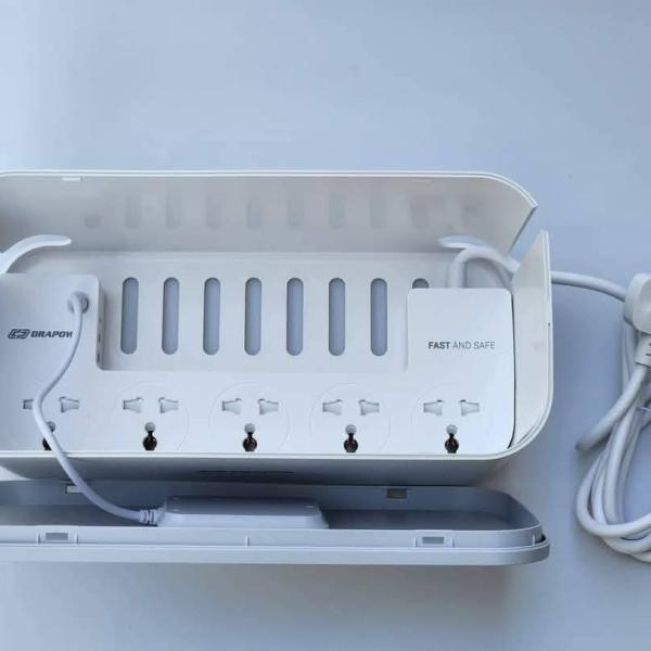 Hộp ổ điện thông minh Drapow SK26, 5 ổ cắm 220v, cổng sạc C 20W, sạc không dây 15w