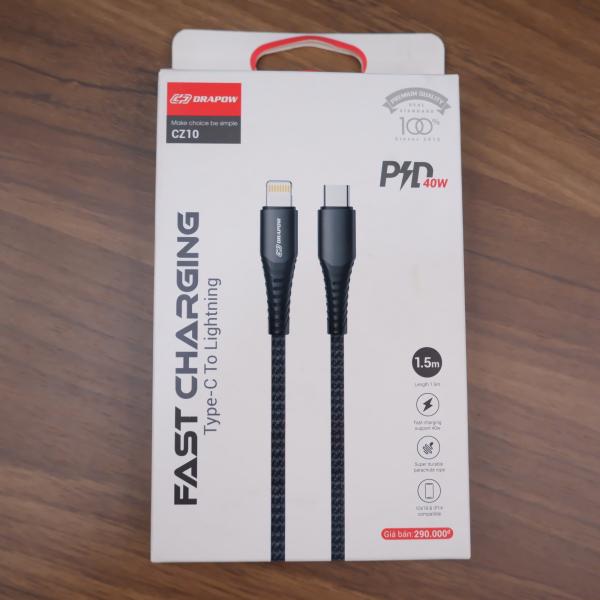Cáp sạc nhanh C to L 1.5m bọc dù cước siêu bền Drapow CZ10